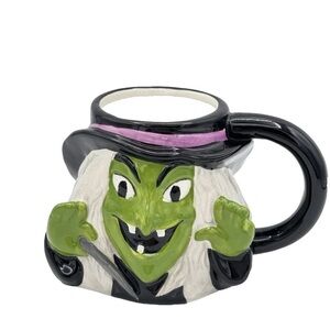 Witch-Themed Ceramic Mug - Green and Black